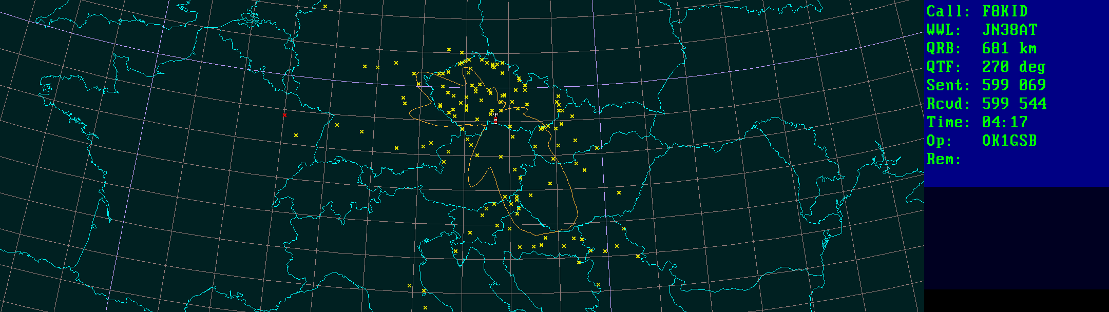 Polar map for 145 MHz